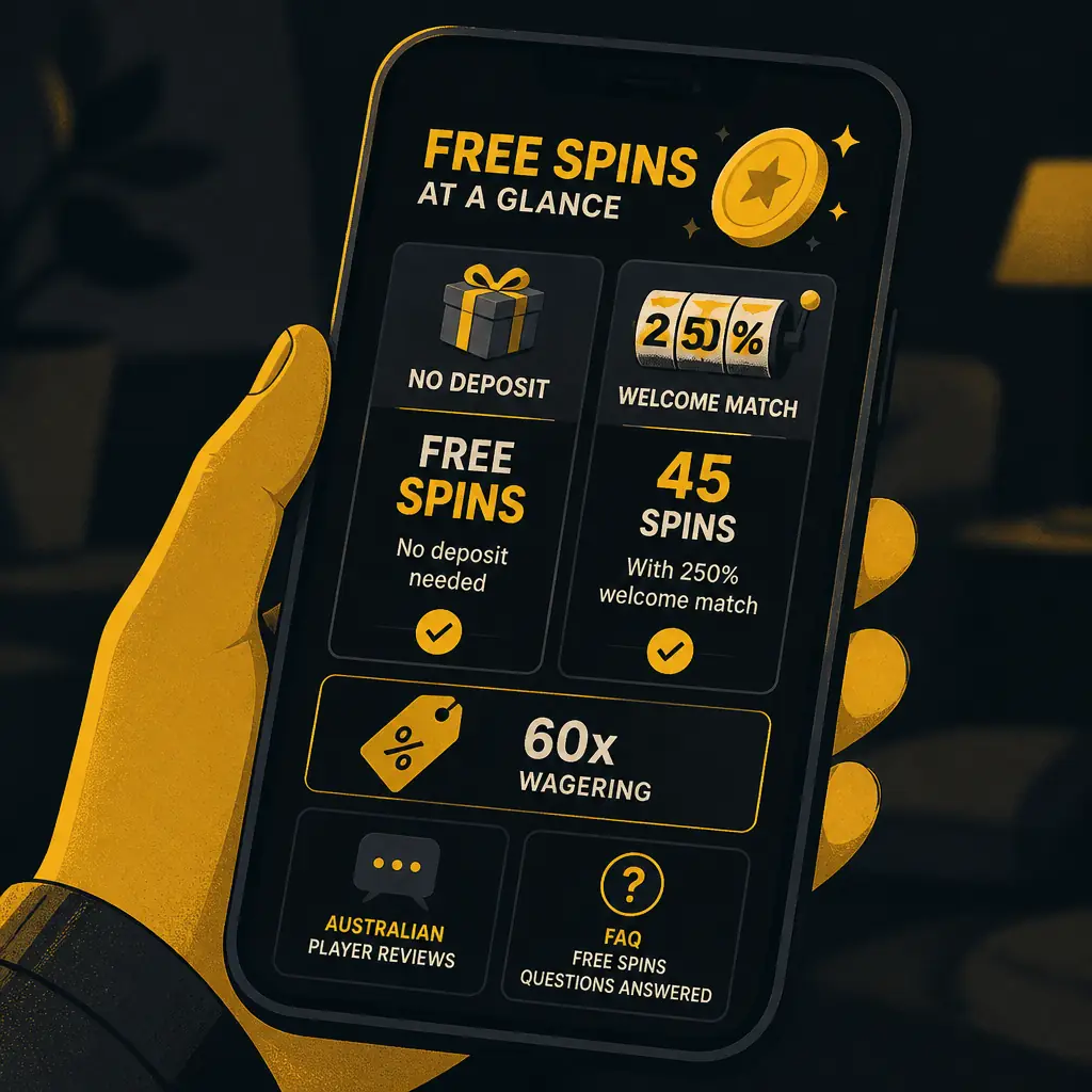 Grand Rush Casino Free Spins for Australian Players visual guide for Grand Rush Casino